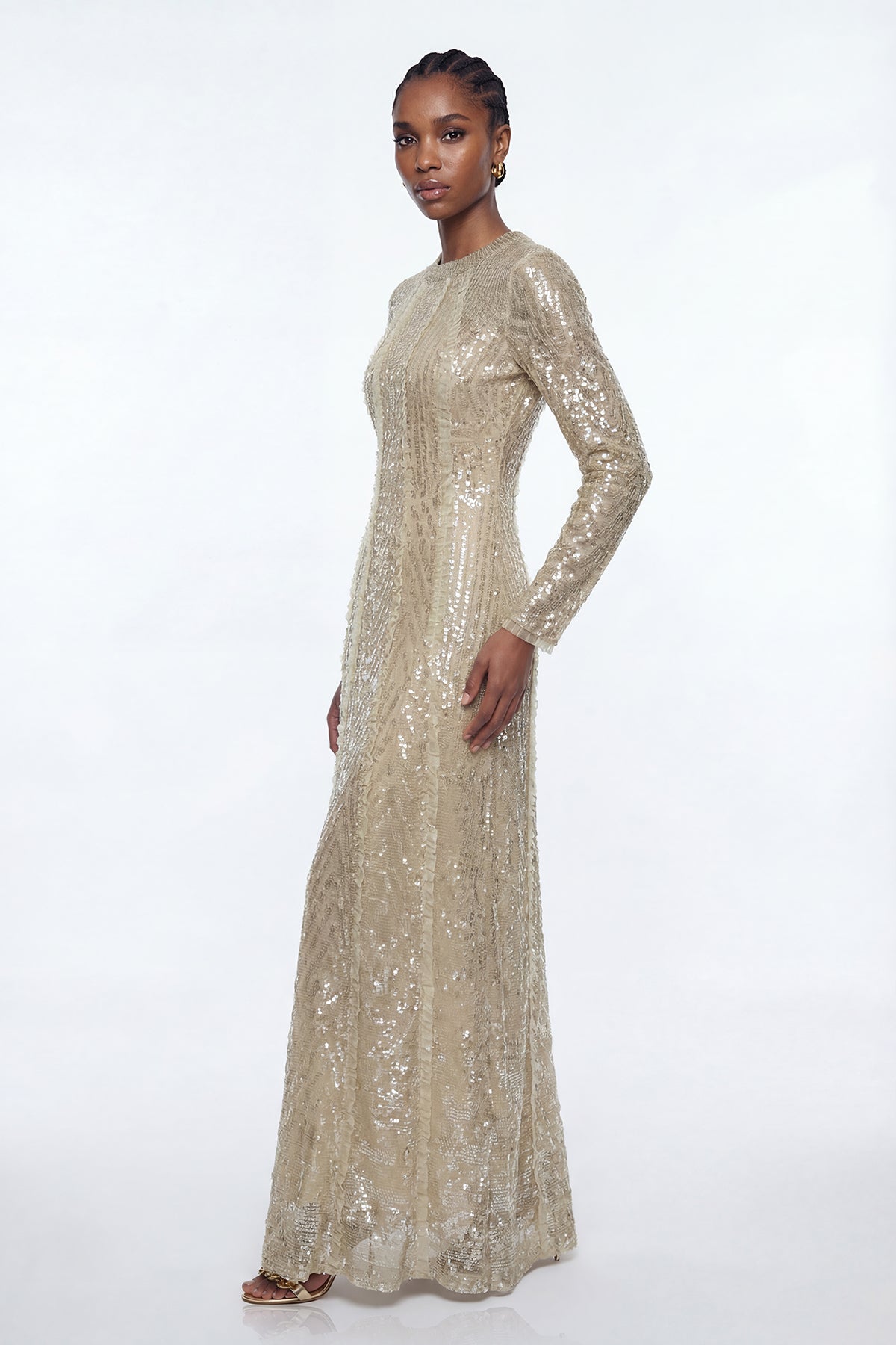 Eliud Sequin Mesh Maxi Dress