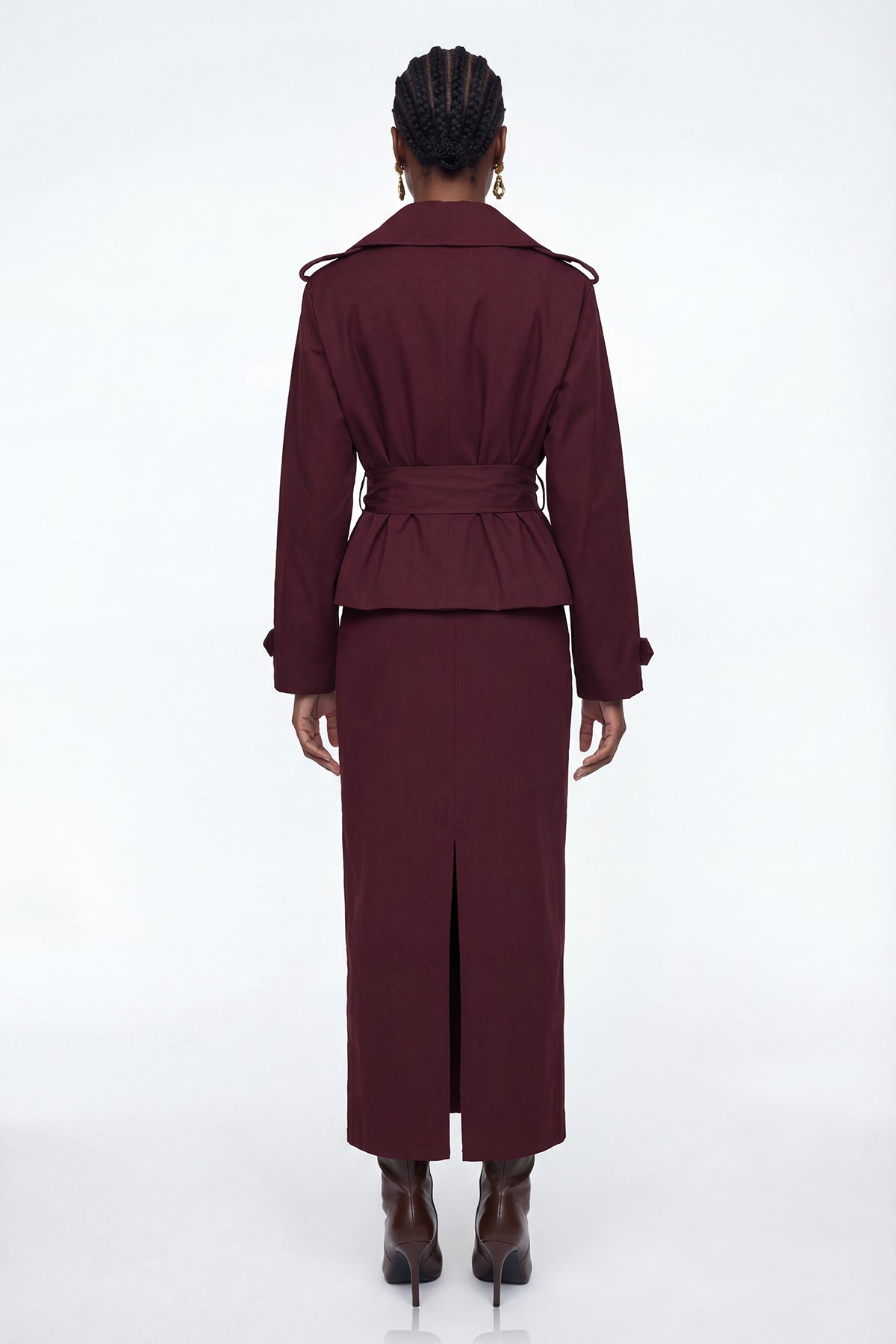 Eliza Trench Coat Skirt Set
