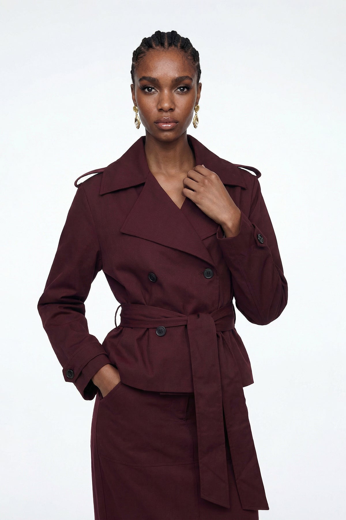 Eliza Trench Coat Skirt Set