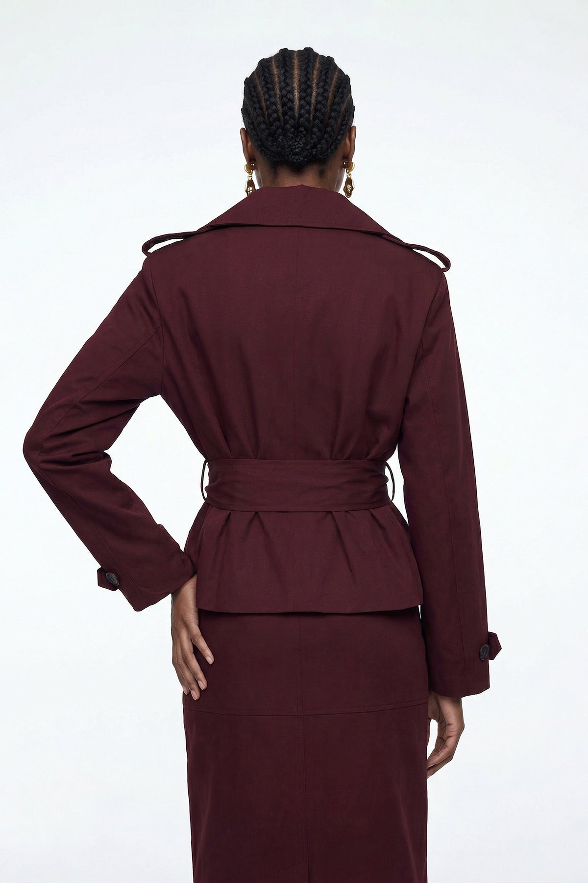 Eliza Trench Coat Skirt Set