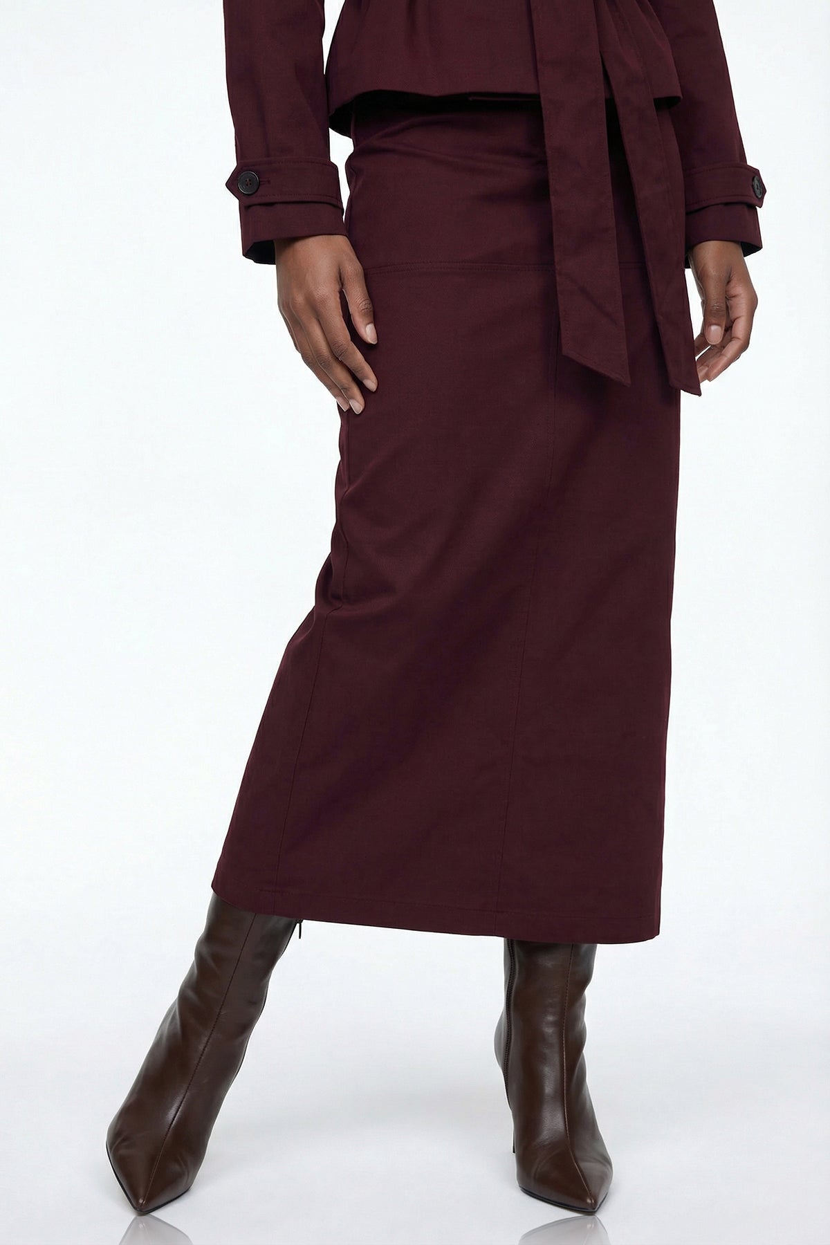 Eliza Trench Coat Skirt Set