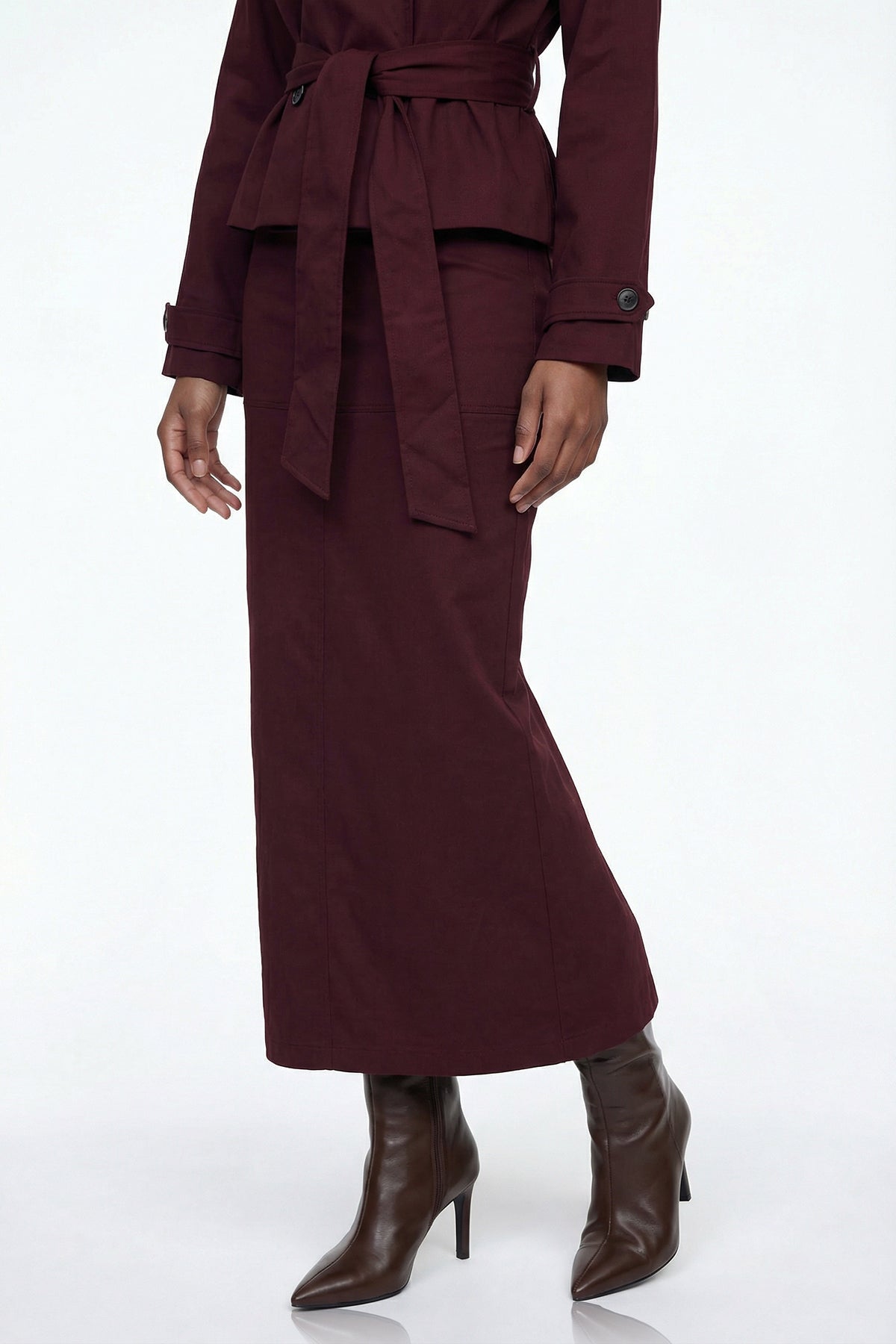 Eliza Trench Coat Skirt Set