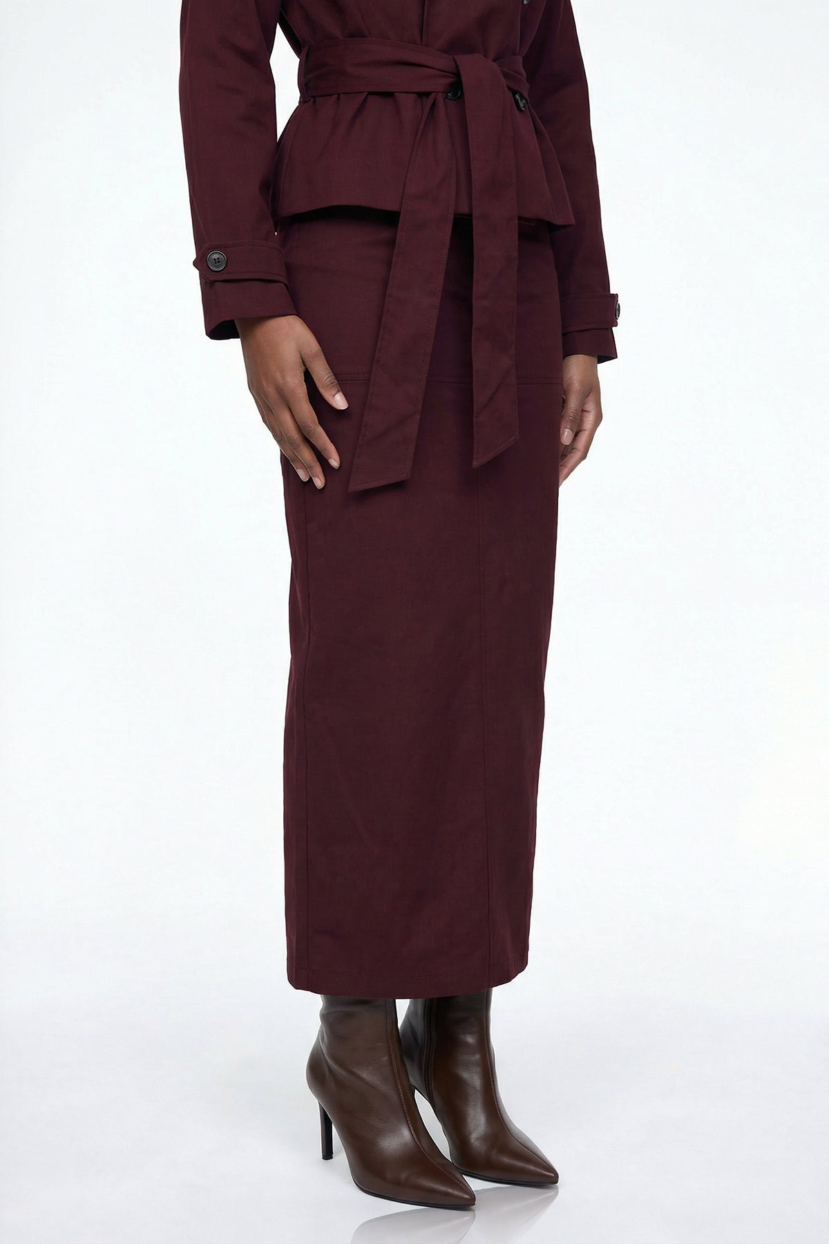 Eliza Trench Coat Skirt Set