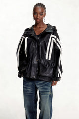 Elpidius Stripe Leather Jacket