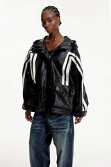 Elpidius Stripe Leather Jacket