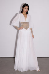 Elya Crystal Mesh Maxi Dress