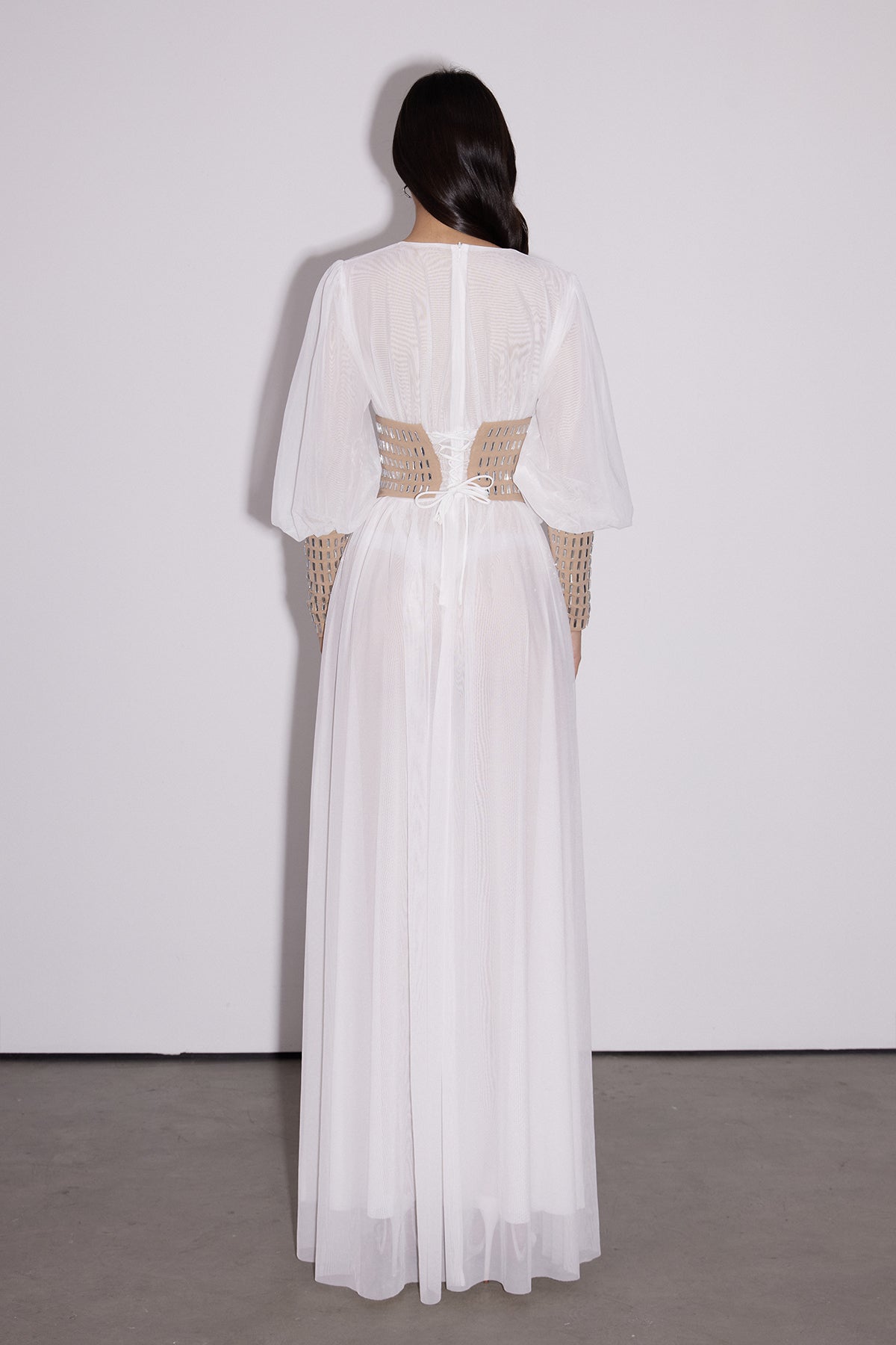 Elya Crystal Mesh Maxi Dress