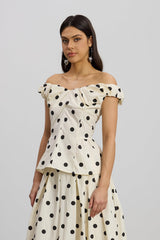 Elyo Off Shoulder Dot Top