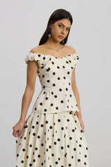 Elyo Off Shoulder Dot Top
