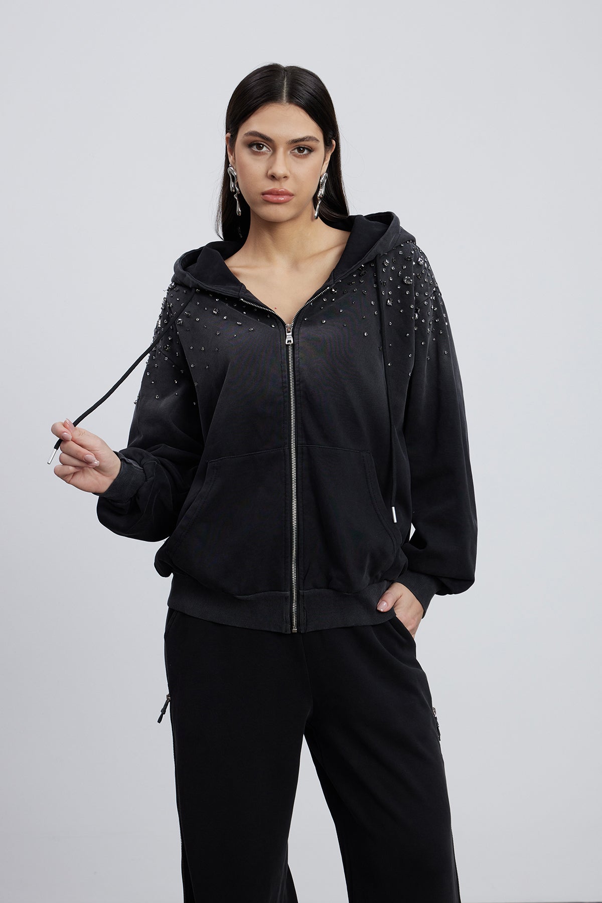 Emersyn Crystal Jacket In Black