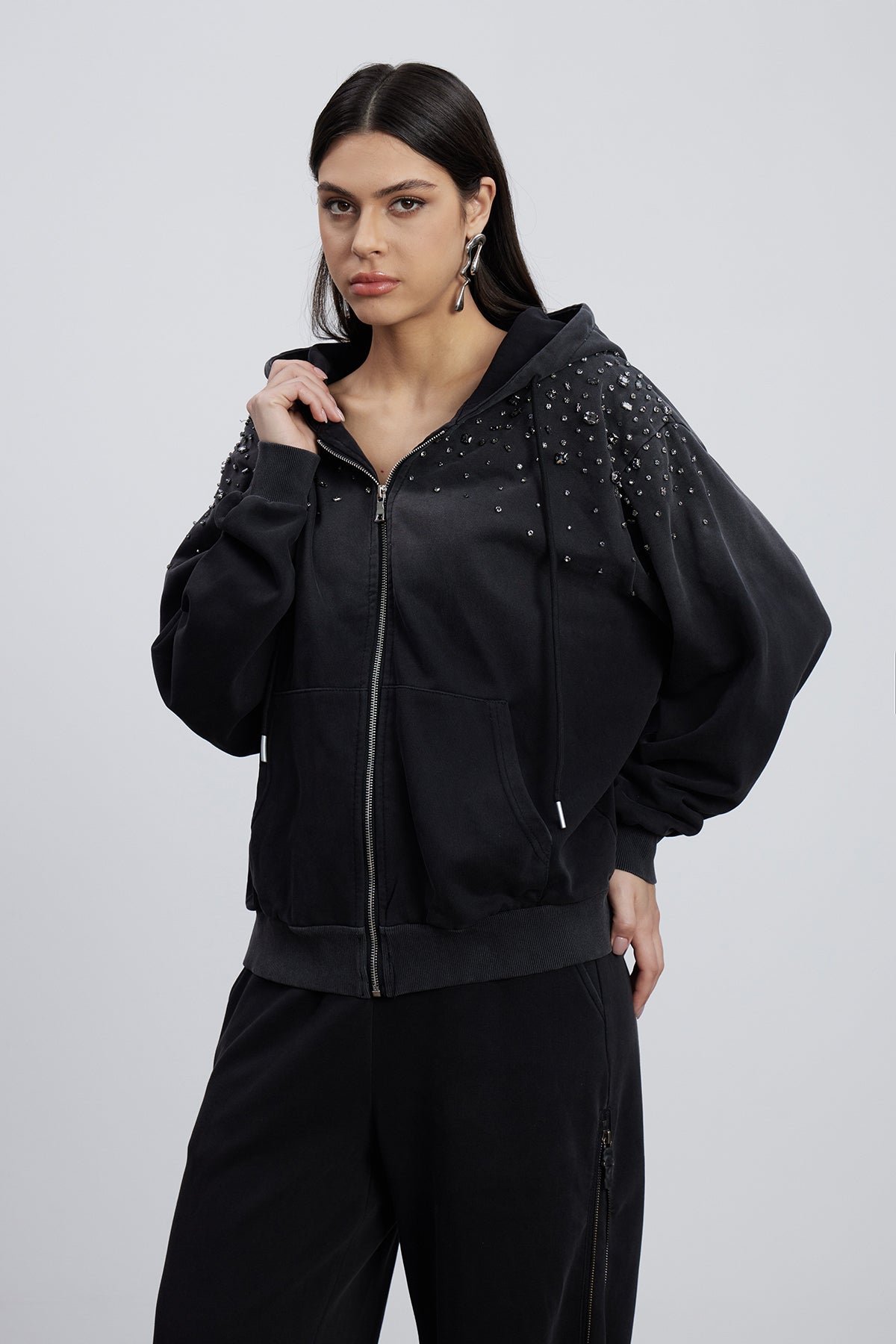 Emersyn Crystal Jacket In Black