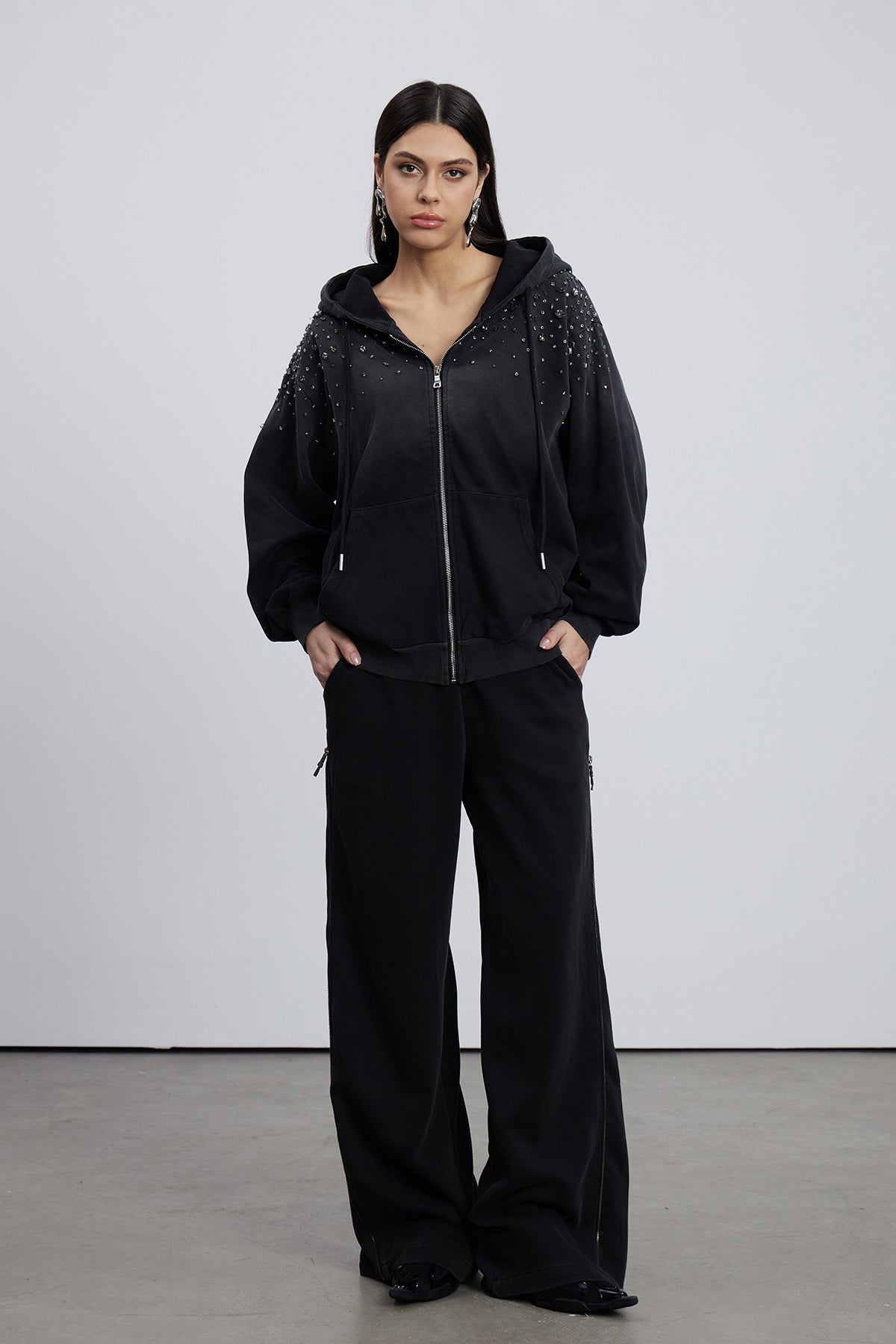 Emersyn Crystal Jacket In Black