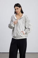 Emersyn Crystal Jacket In Grey