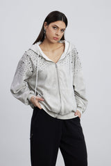 Emersyn Crystal Jacket In Grey