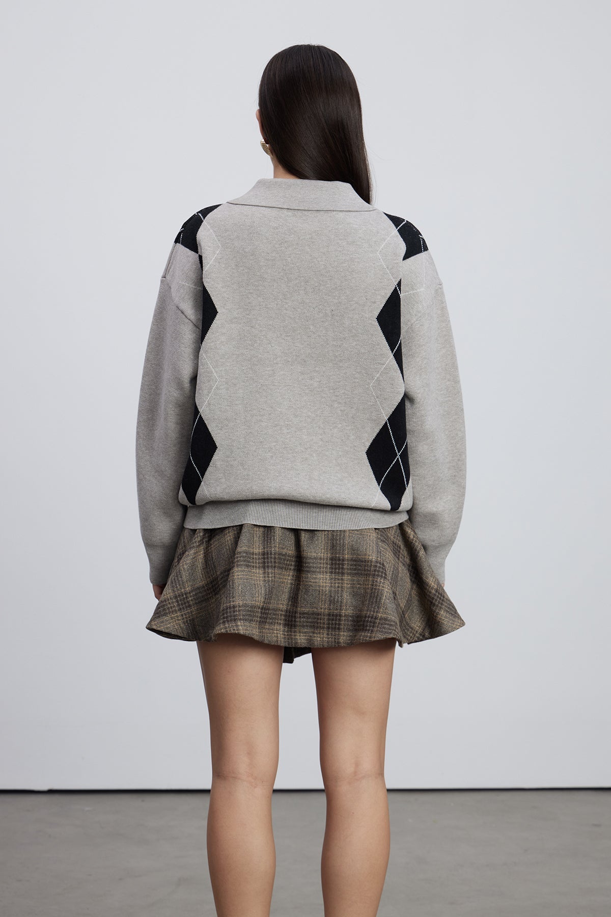 Emery Lapel Plaid Skirt Set