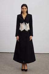 Emine Embroidered Mesh Coat