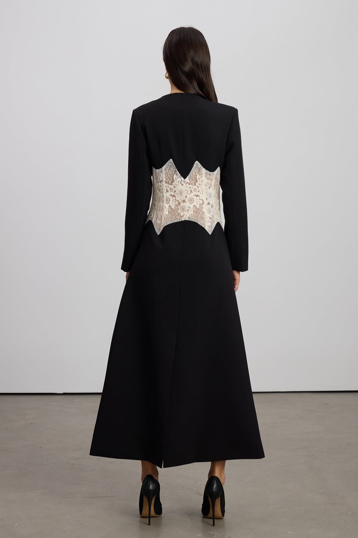 Emine Embroidered Mesh Coat