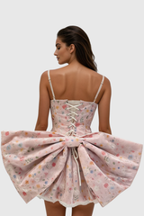 Emira Spaghetti Bow Bubble Mini Dress