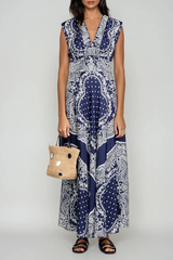 Emmanuil Paisley Sleeveless Maxi Dress