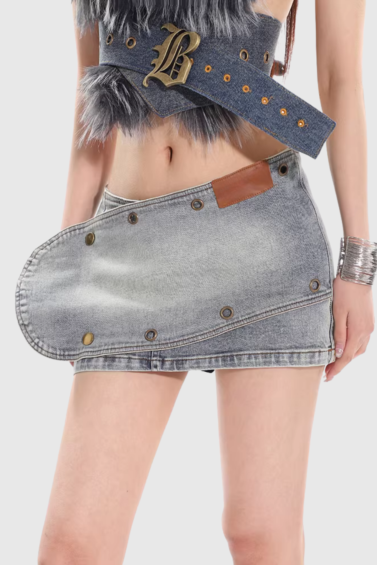 Emmerich Eyelet Denim Mini Skirt