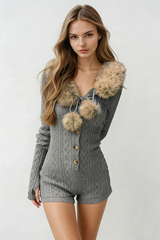 Emmerson Faux Fur Knit Playsuit