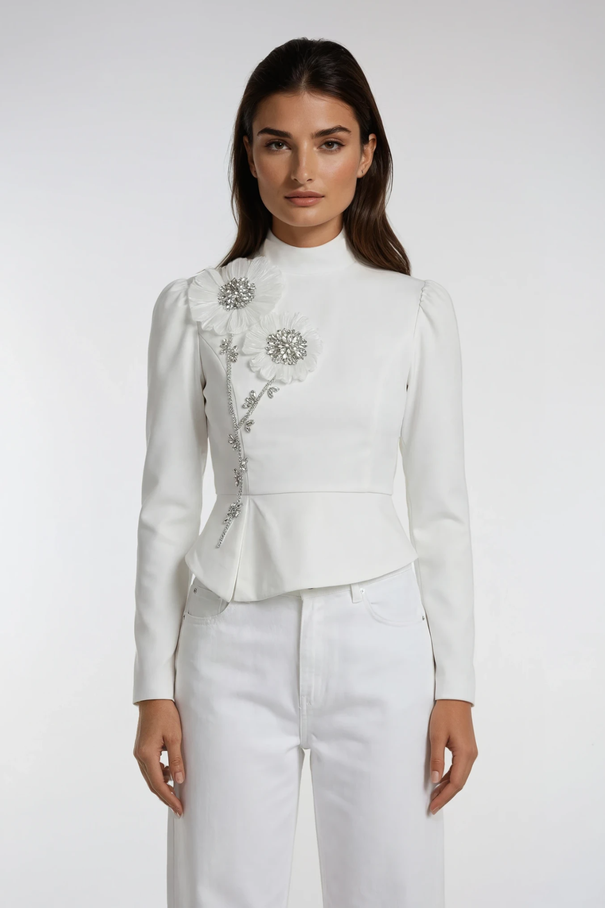 Emmett Crystal Flower Skirt Set
