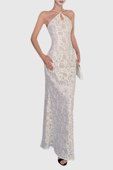 Emmy Lace Backless Mermaid Maxi Dress