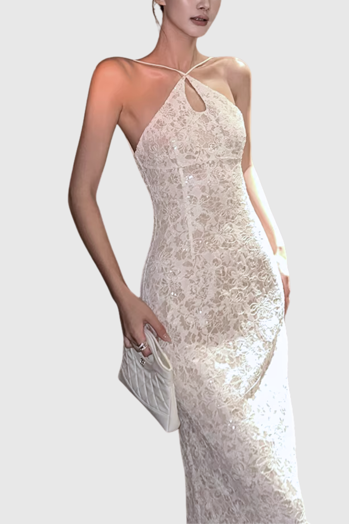 Emmy Lace Backless Mermaid Maxi Dress