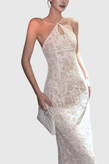 Emmy Lace Backless Mermaid Maxi Dress