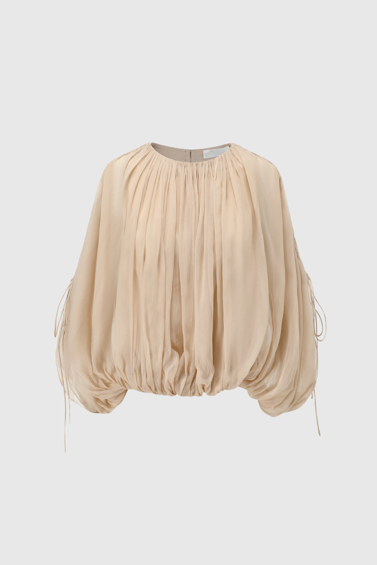 Faarax Drawstring Batwing Sleeve Ruch Skirt Set