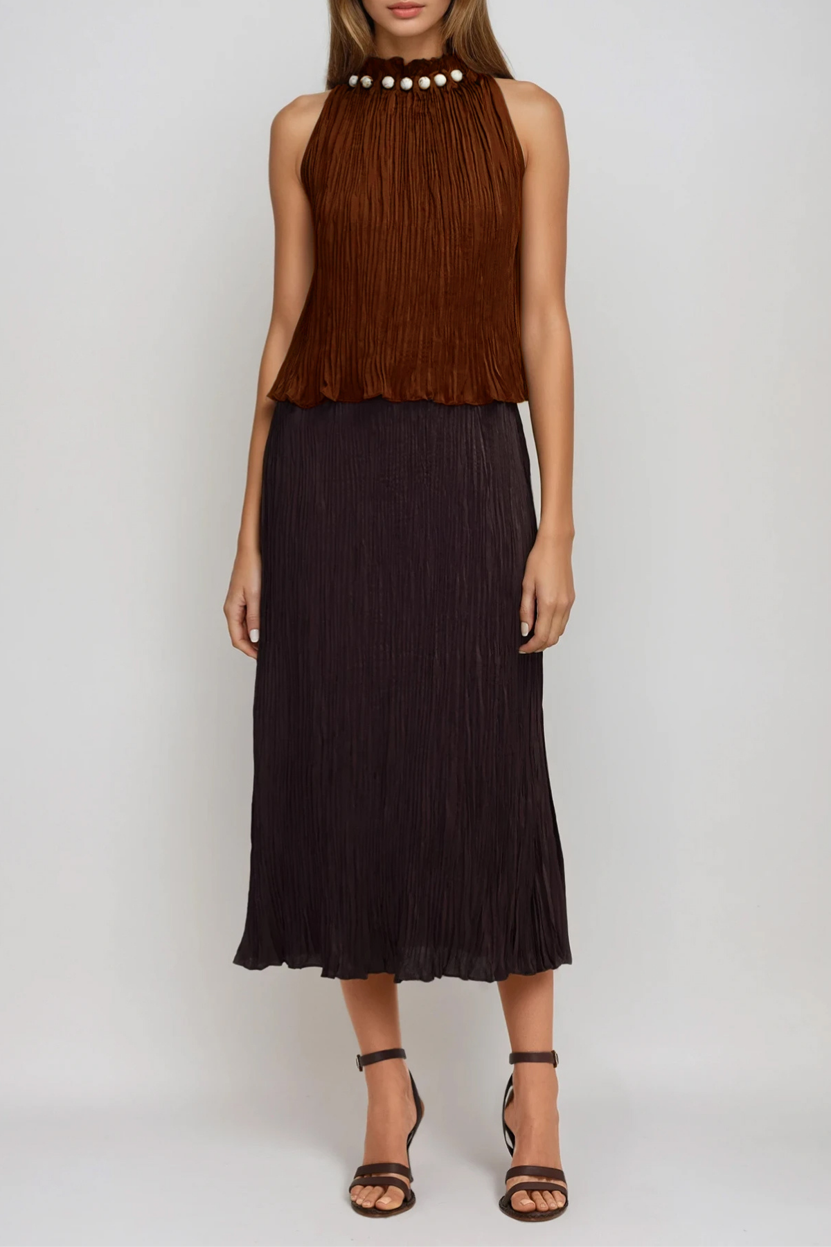 Fabia Halter Neck Bead Ruch Top