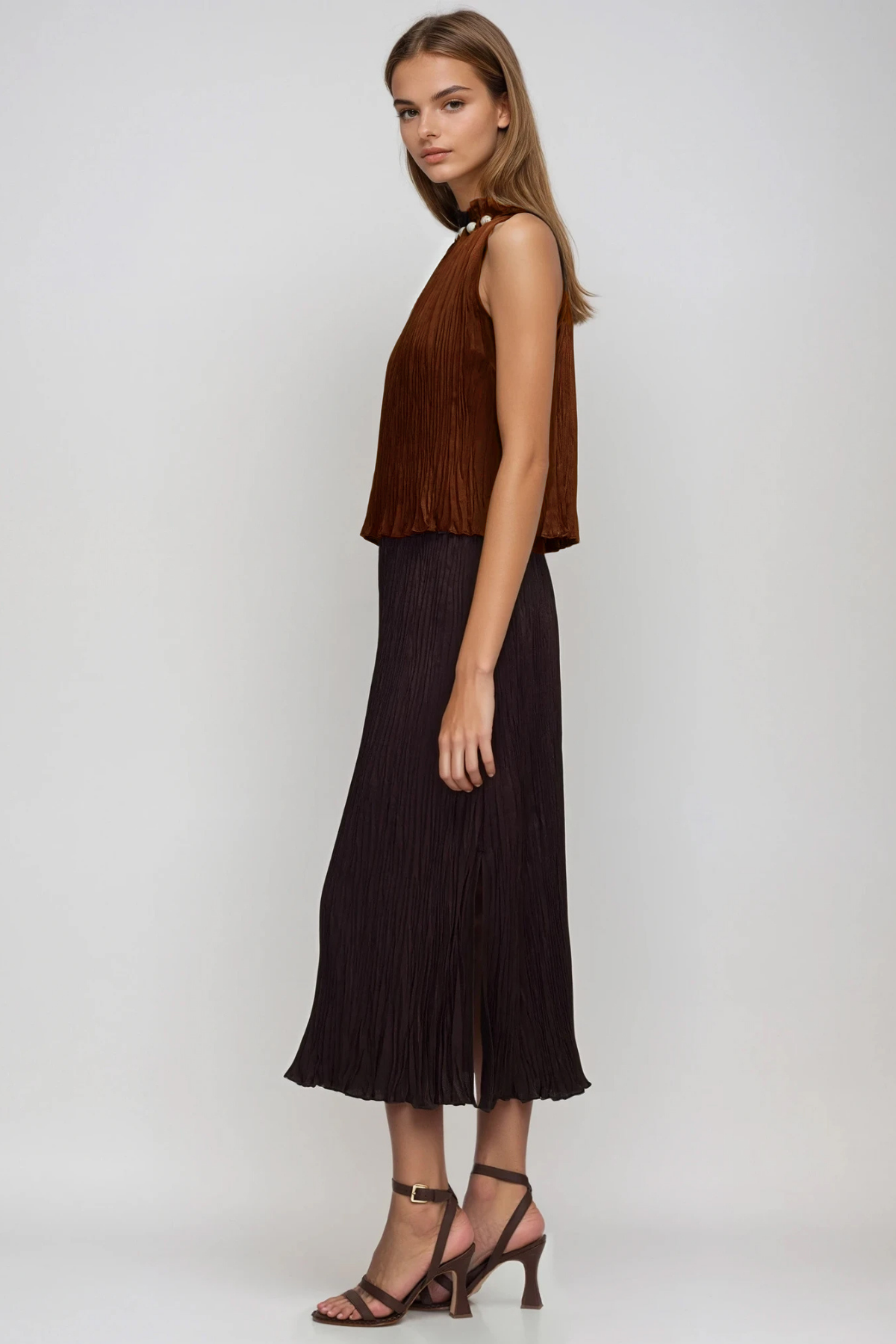 Fabia Halter Neck Bead Ruch Top