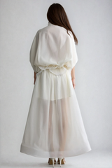 Fadi Batwing Sleeve Ruffle Maxi Dress