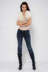 Fadia Faux Fur Lace Bodysuit