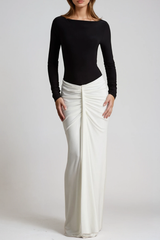 Fadila Colorblock Ruch Maxi Dress