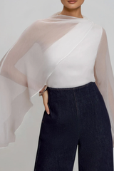 Fadwa Cape Sleeve Mesh Top