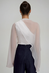 Fadwa Cape Sleeve Mesh Top