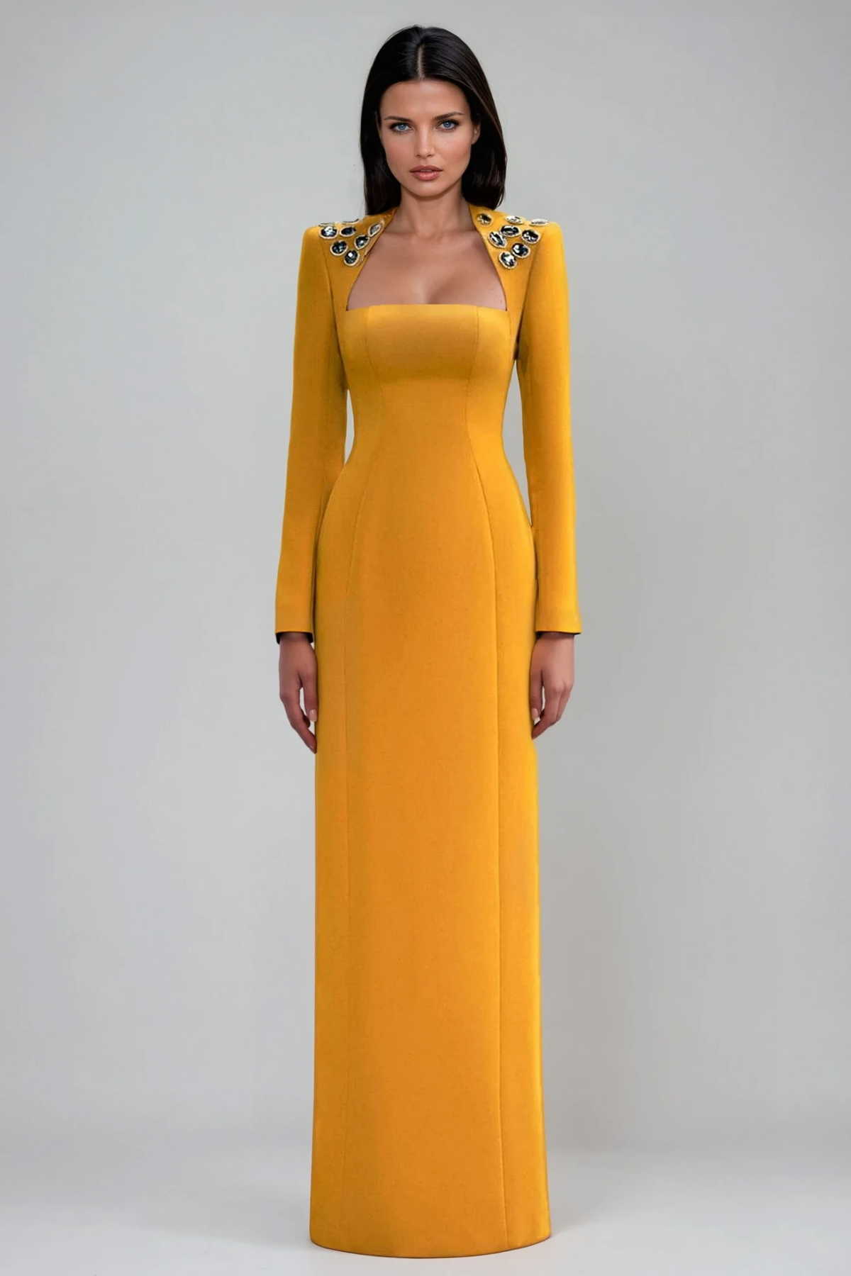Faheem Embellished Crystal Maxi Dress