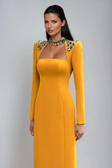 Faheem Embellished Crystal Maxi Dress