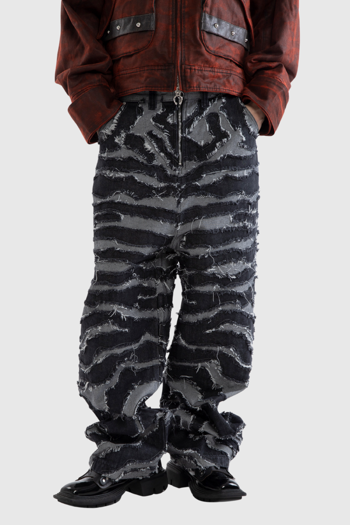 Fahimeh Zebra Fringe Wide Leg Jeans