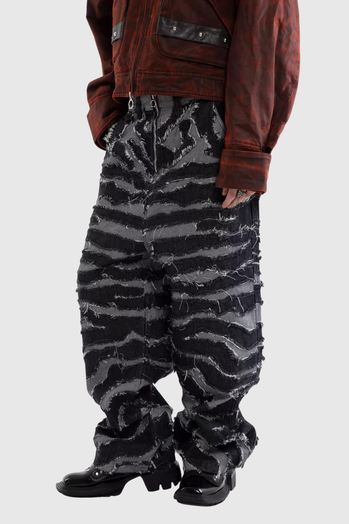 Fahimeh Zebra Fringe Wide Leg Jeans