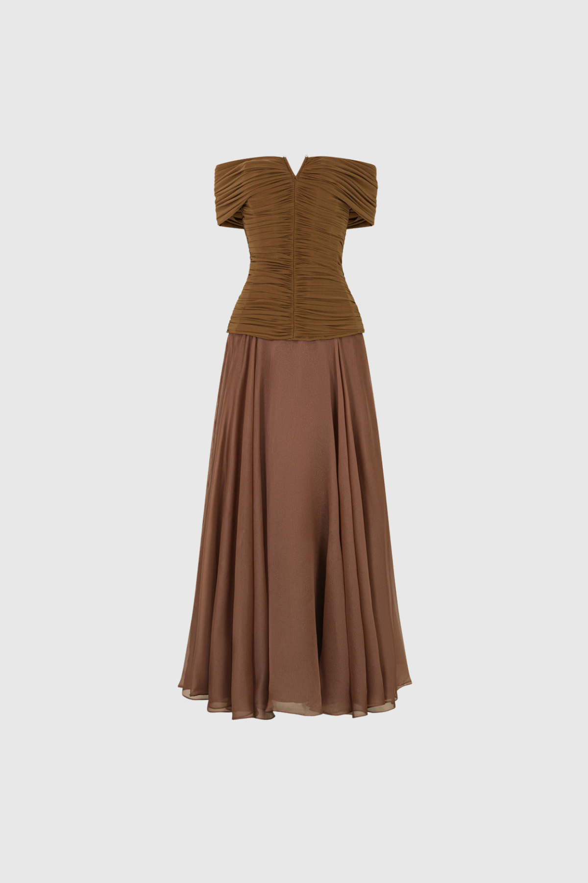 Fahri Deconstruct Ruch Satin Maxi Dress