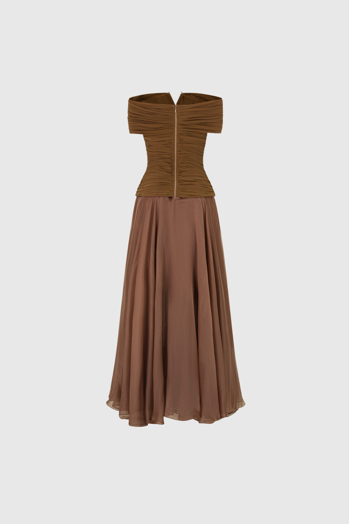 Fahri Deconstruct Ruch Satin Maxi Dress