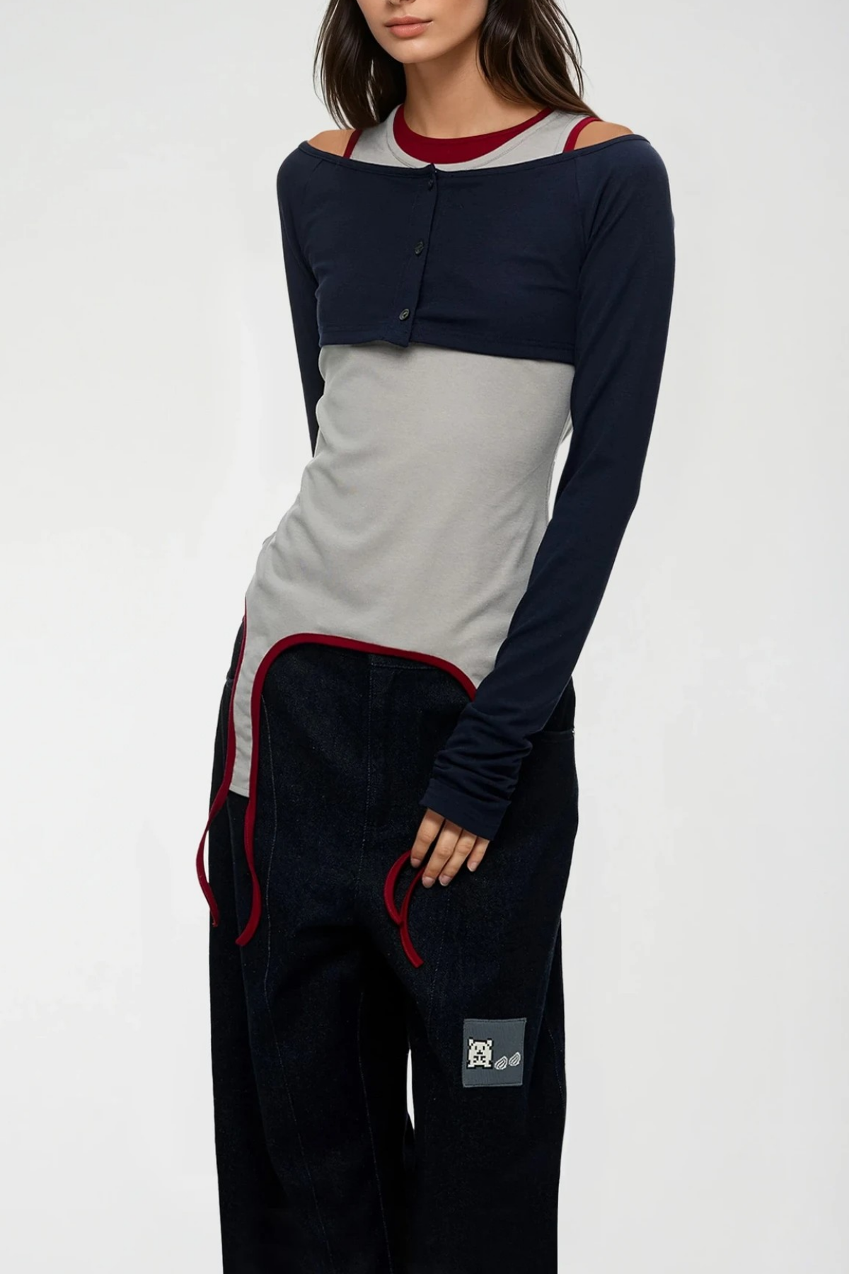 Fanni Two Piece Deconstruct Top In Grey