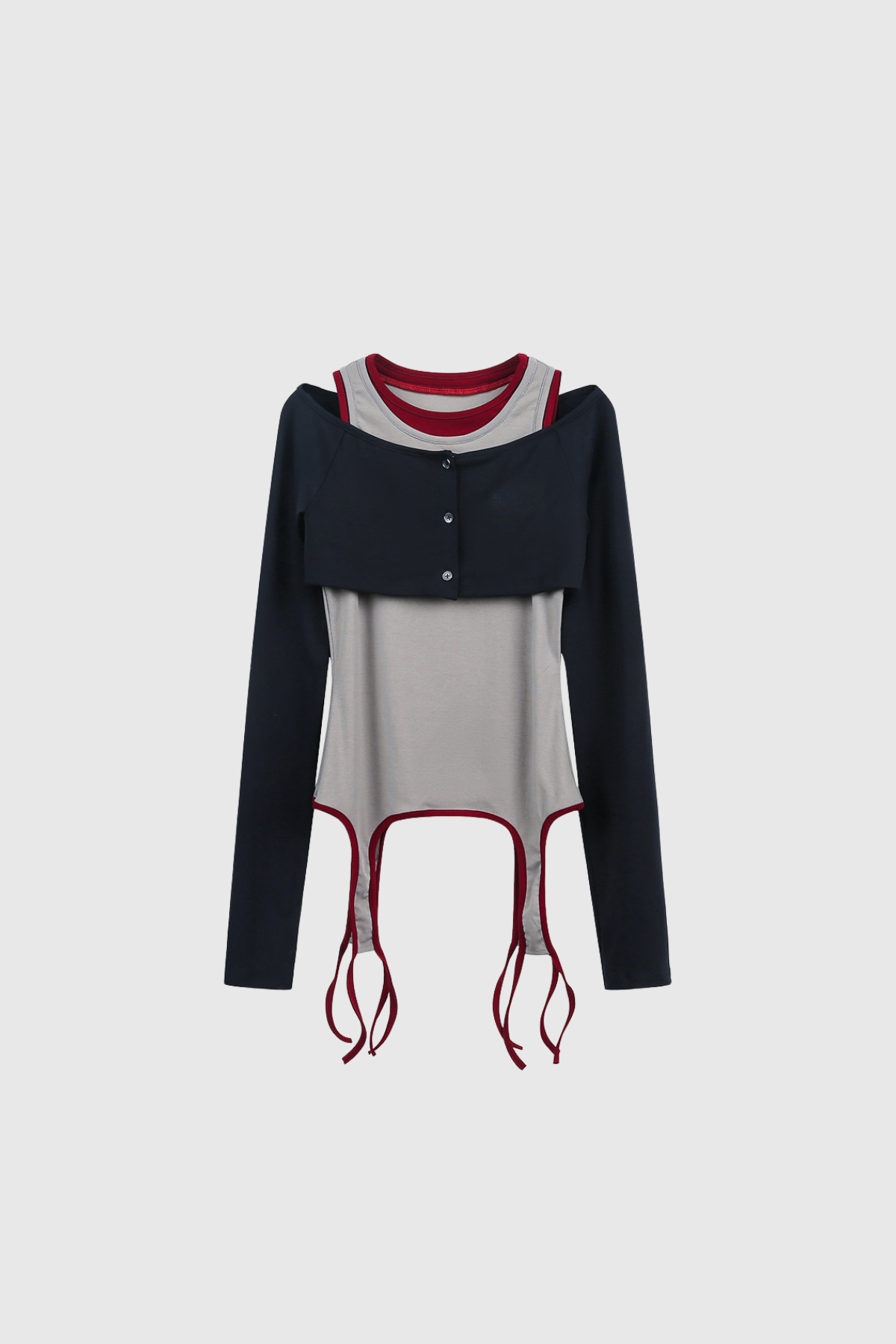 Fanni Two Piece Deconstruct Top In Grey