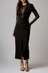 Fannie Split Lace Midi Dress