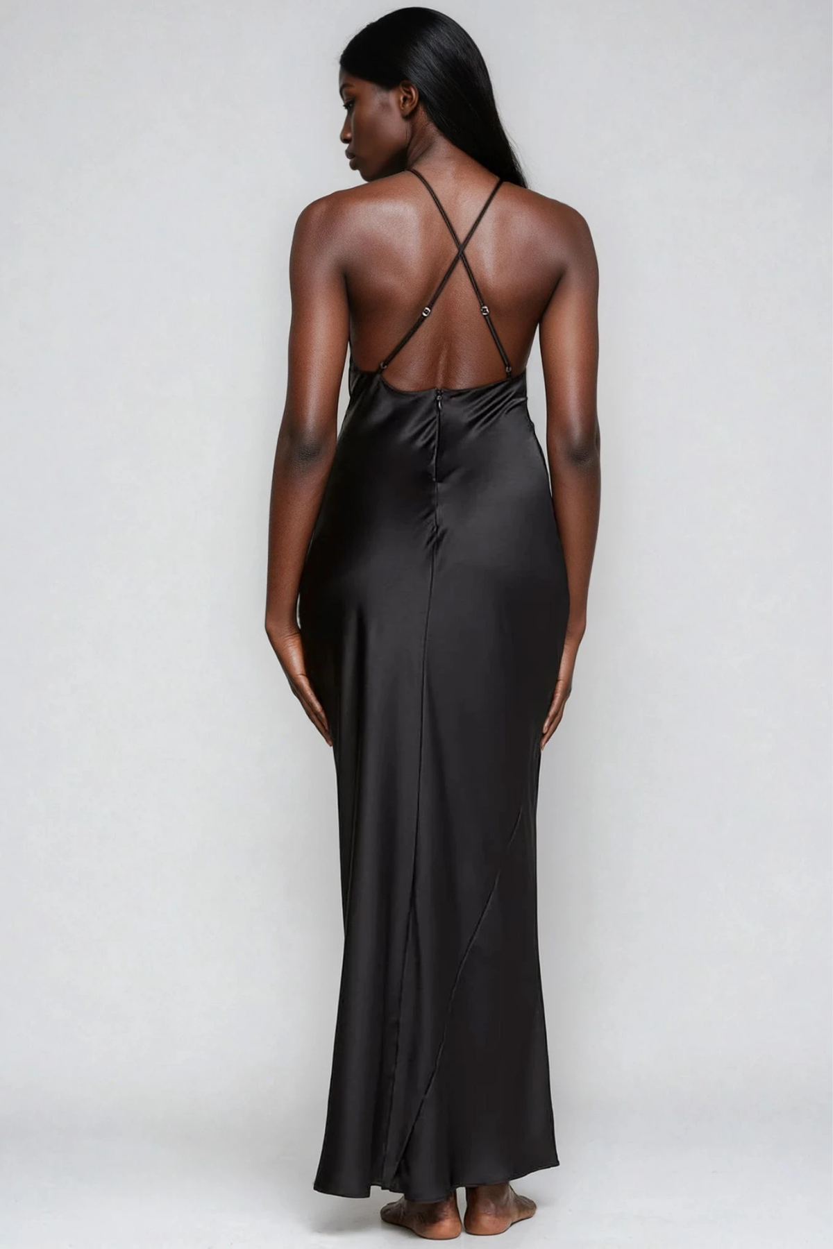 Fareeha Lace Cowl Neck Cutout Maxi Dress