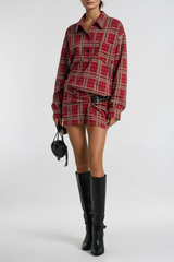 Faridoon Plaid Mini Shirt Dress