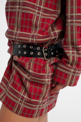 Faridoon Plaid Mini Shirt Dress