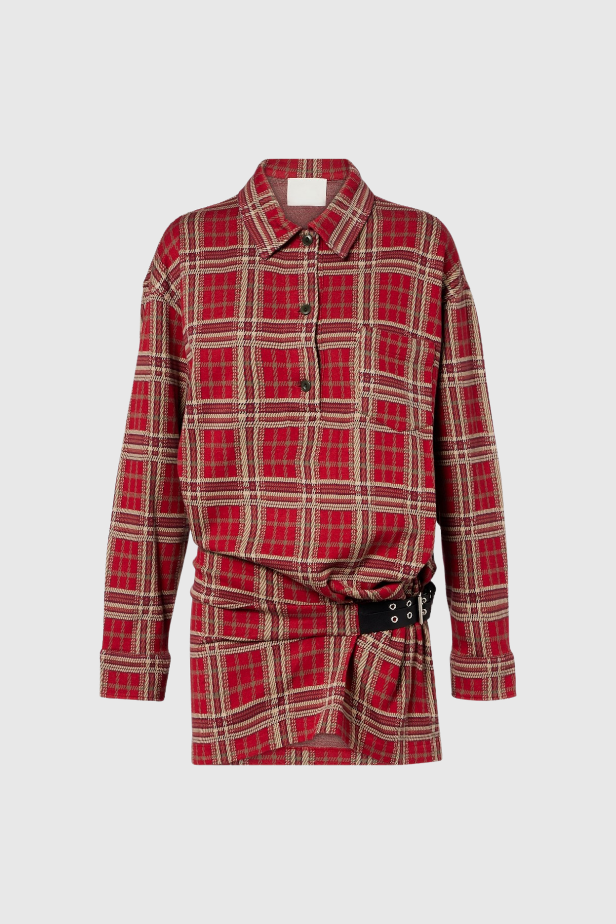 Faridoon Plaid Mini Shirt Dress